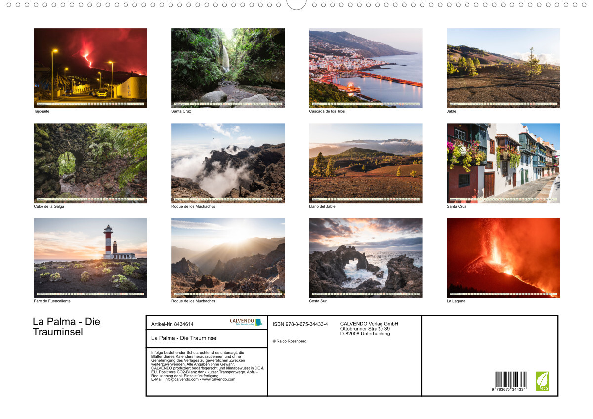 LA PALMA - DIE TRAUMINSEL (Wandkalender 2023 DIN A2 quer)