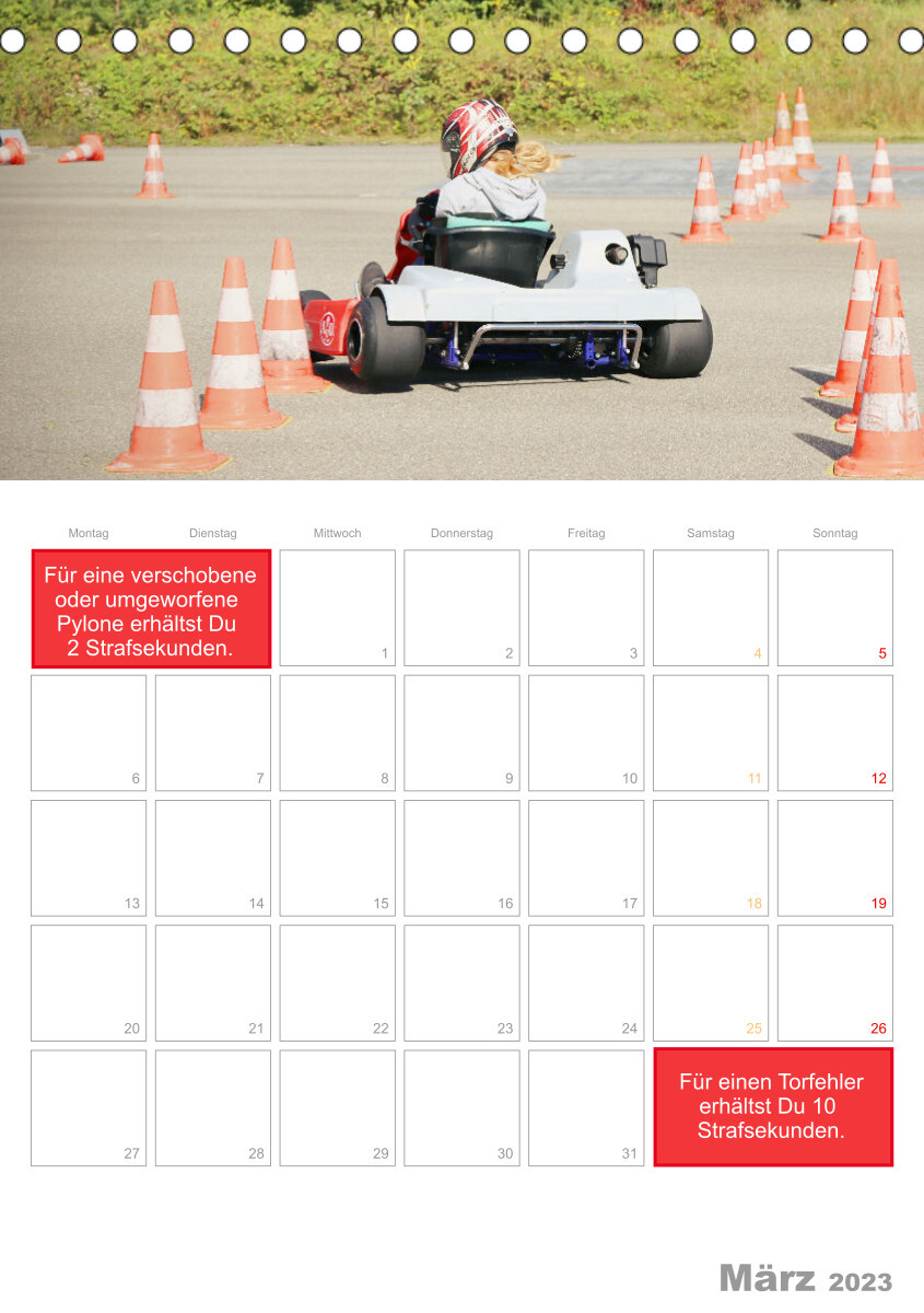 Slalomkart - Gas, Gas, Vollgas! 2023 (Tischkalender 2023 DIN A5 hoch)