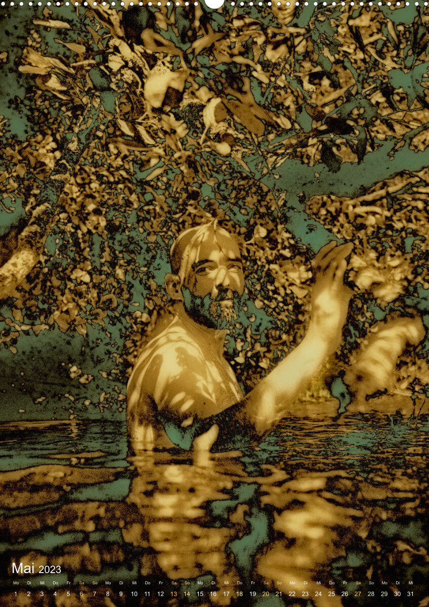 DUNKELGOLD AM SEE (Premium, hochwertiger DIN A2 Wandkalender 2023, Kunstdruck in Hochglanz)