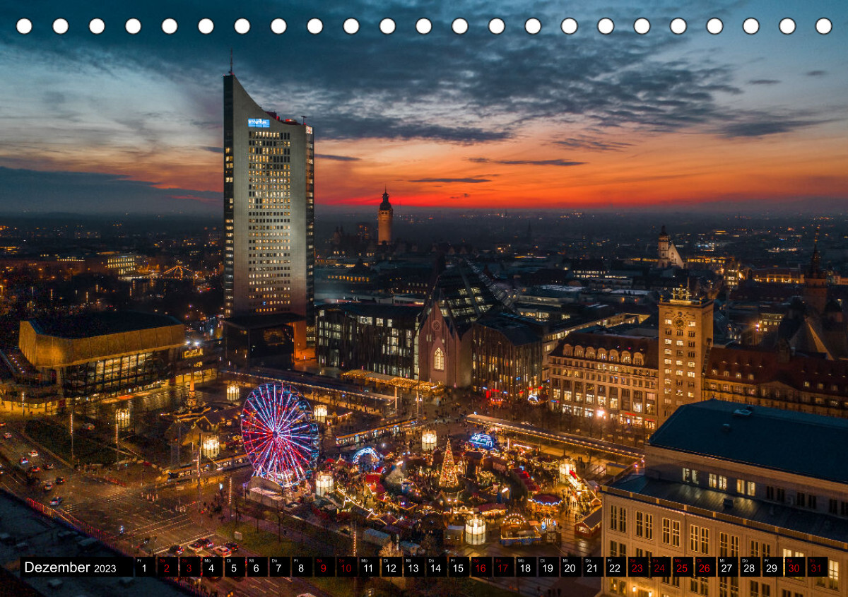 Leipzig von Oben 2023 (Tischkalender 2023 DIN A5 quer)
