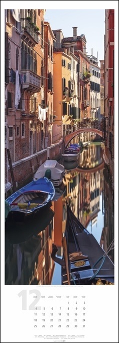 Durch Venedig Kalender 2023. Versteckte Ecken der Lagunenstadt in einem länglichen Kalender. Beeindruckende Fotos von Károly Pump in einem XXL Wandkalender.