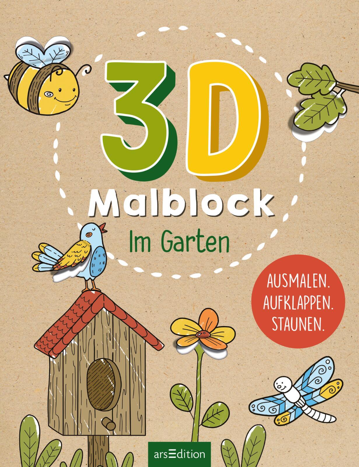 3D-Malblock  Im Garten