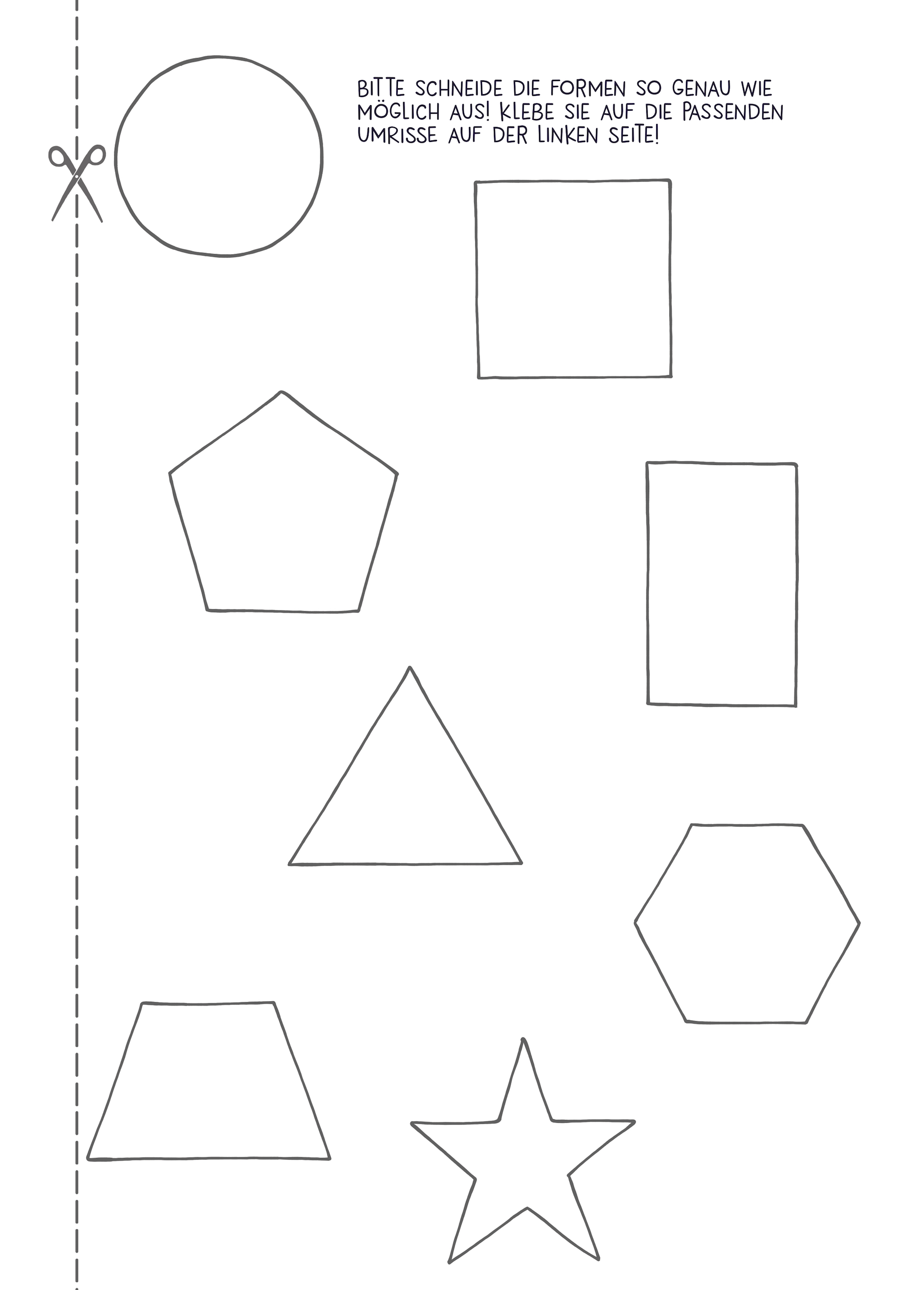 Schneiden lernen ab 3 Jahre. Ausschneiden, kleben und malen üben für Kinder. Schneidebuch