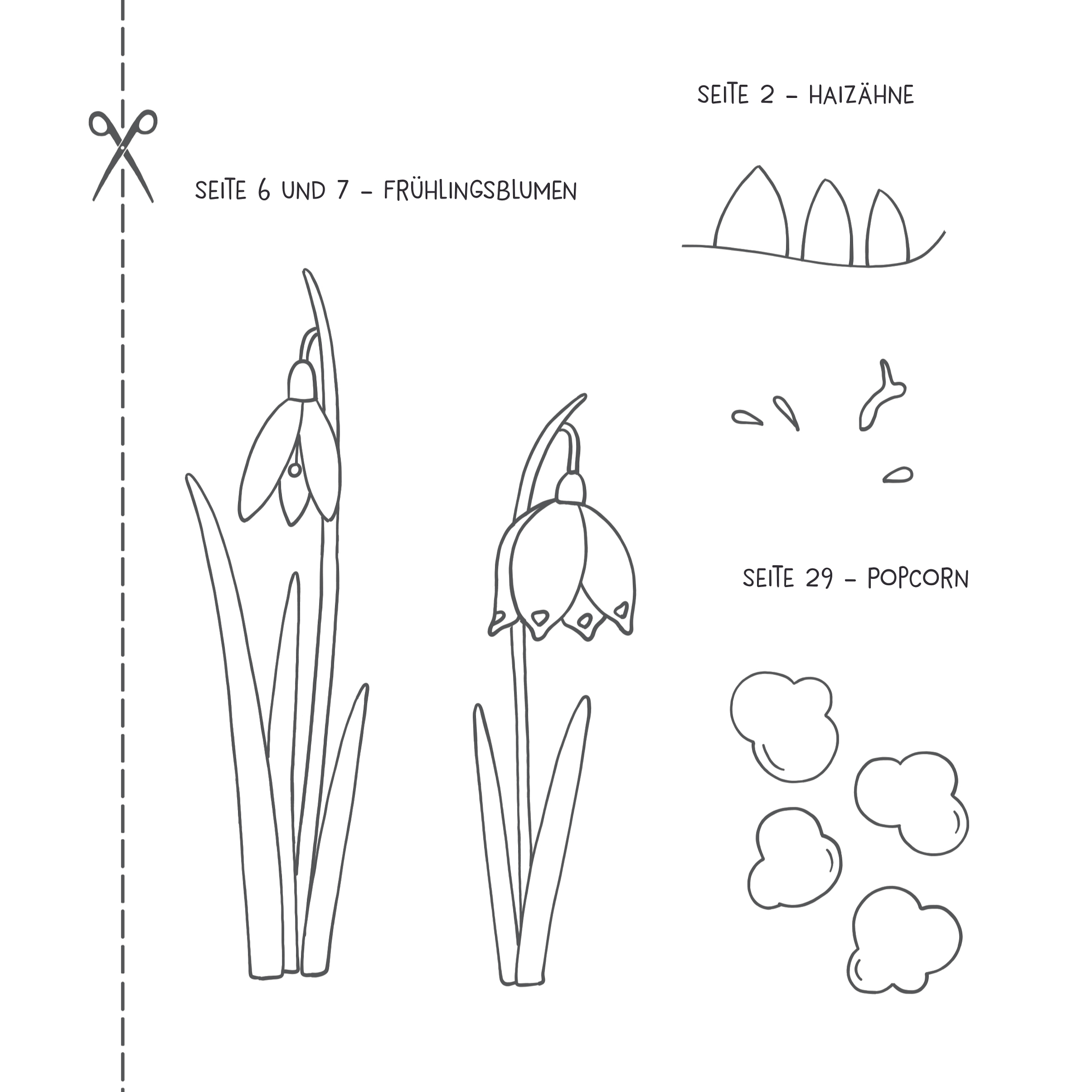 Weißes Malbuch für Kinder ab 3 Jahren. Mit Papiermotiven zum Ausschneiden und Einkleben. 3-6 Jahre